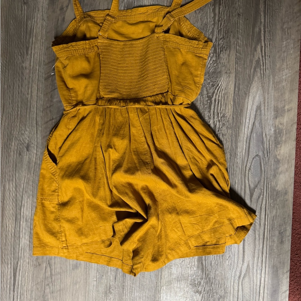 Old Navy Mustard Yellow Romper with Tie Waist 2X - Picture 4 of 4